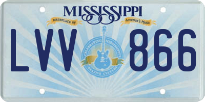 MS license plate LVV866