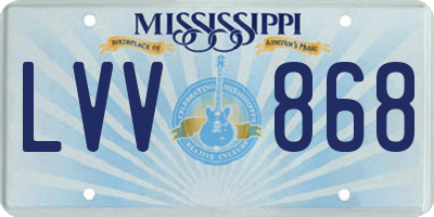 MS license plate LVV868