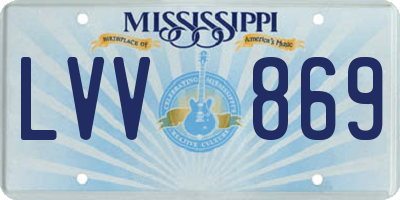 MS license plate LVV869