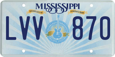 MS license plate LVV870