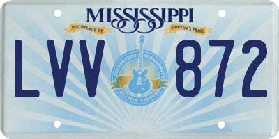 MS license plate LVV872