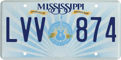 MS license plate LVV874