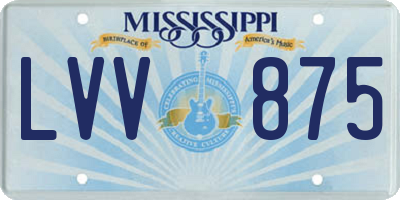 MS license plate LVV875