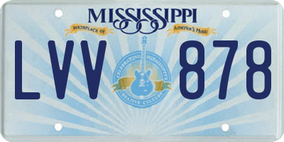 MS license plate LVV878