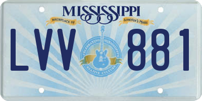 MS license plate LVV881