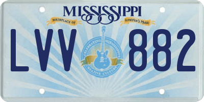 MS license plate LVV882