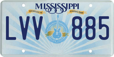 MS license plate LVV885