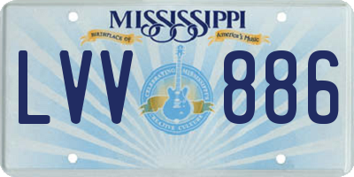 MS license plate LVV886