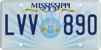 MS license plate LVV890