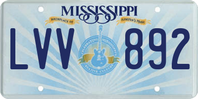 MS license plate LVV892