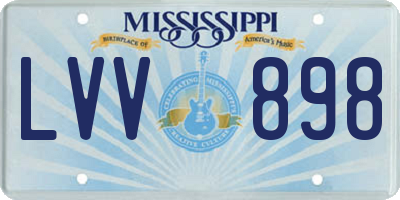 MS license plate LVV898