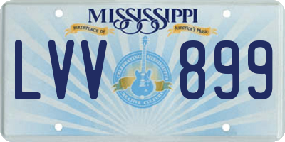 MS license plate LVV899