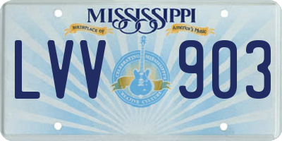 MS license plate LVV903
