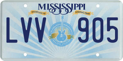 MS license plate LVV905