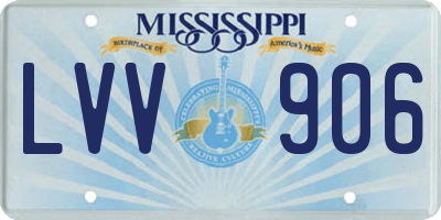 MS license plate LVV906