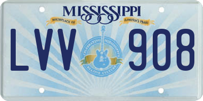 MS license plate LVV908