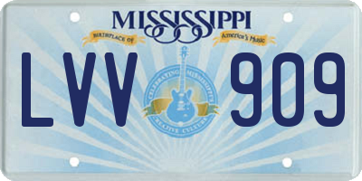 MS license plate LVV909