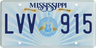 MS license plate LVV915