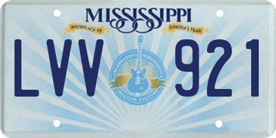 MS license plate LVV921