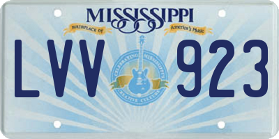 MS license plate LVV923