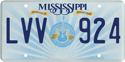MS license plate LVV924