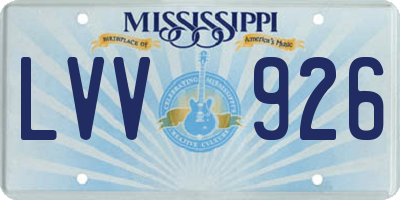 MS license plate LVV926