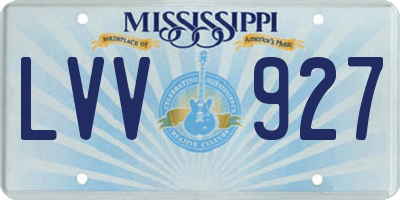 MS license plate LVV927