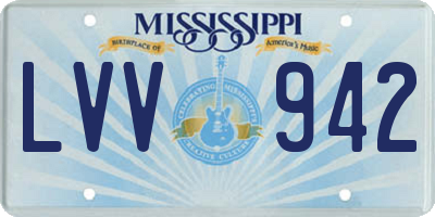 MS license plate LVV942