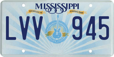 MS license plate LVV945