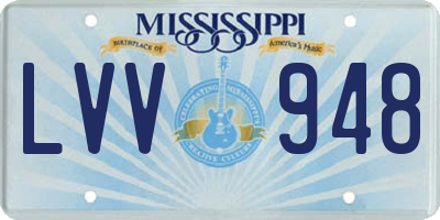 MS license plate LVV948