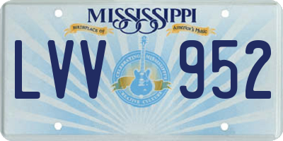 MS license plate LVV952