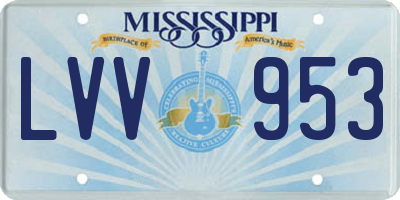 MS license plate LVV953