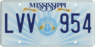 MS license plate LVV954