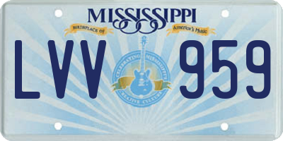 MS license plate LVV959