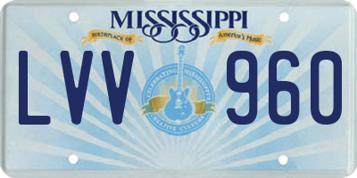MS license plate LVV960