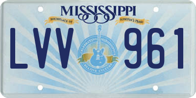 MS license plate LVV961