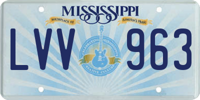 MS license plate LVV963