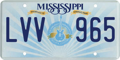 MS license plate LVV965