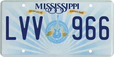 MS license plate LVV966