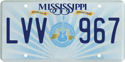 MS license plate LVV967