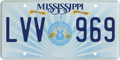 MS license plate LVV969