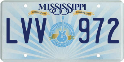 MS license plate LVV972