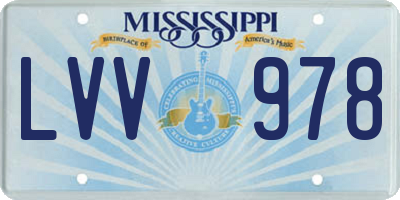 MS license plate LVV978