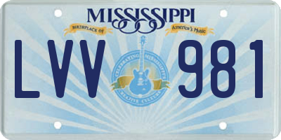 MS license plate LVV981