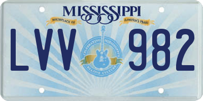 MS license plate LVV982