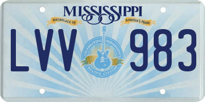 MS license plate LVV983