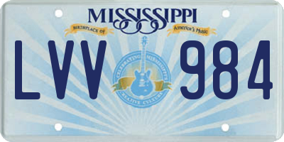 MS license plate LVV984