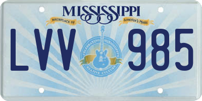 MS license plate LVV985
