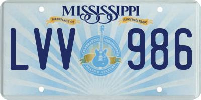 MS license plate LVV986