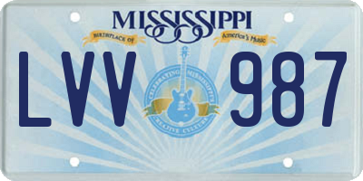 MS license plate LVV987